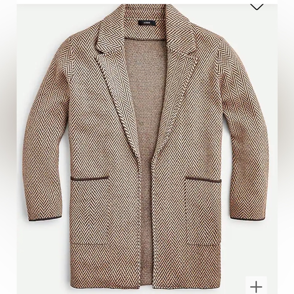 J Crew Sophie Open Front women’s Sweater Blazer in Chevron